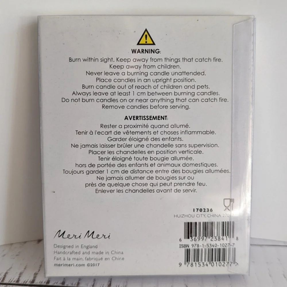 Meri Meri Unicorn Birthday Candle - White and Pink, New In Package